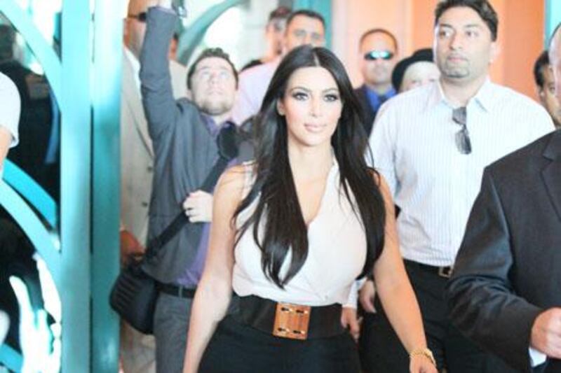 Kim Kardashian arriving at Atlantis The Palm in Dubai.