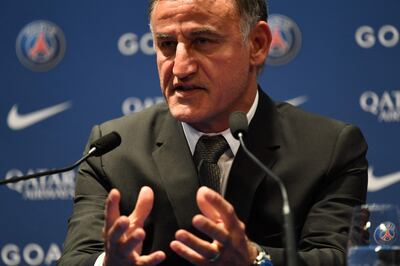 Christophe Galtier speaks after being appointed Paris Saint-Germain manager. AFP