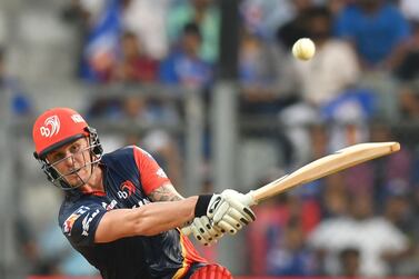 (FILES) In this file photo taken on April 14, 2018 Delhi Daredevils cricketer Jason Roy plays a shot during the 2018 Indian Premier League (IPL) Twenty20 cricket match between Mumbai Indians and Delhi Daredevils at Wankhede Stadium in Mumbai. Indian Premier League team Delhi Capitals have signed up Australian all-rounder Daniel Sams as a replacement for England's Jason Roy for the T20 tournament starting next month in the United Arab Emirates. - ----IMAGE RESTRICTED TO EDITORIAL USE - STRICTLY NO COMMERCIAL USE----- / GETTYOUT / AFP / PUNIT PARANJPE / ----IMAGE RESTRICTED TO EDITORIAL USE - STRICTLY NO COMMERCIAL USE----- / GETTYOUT