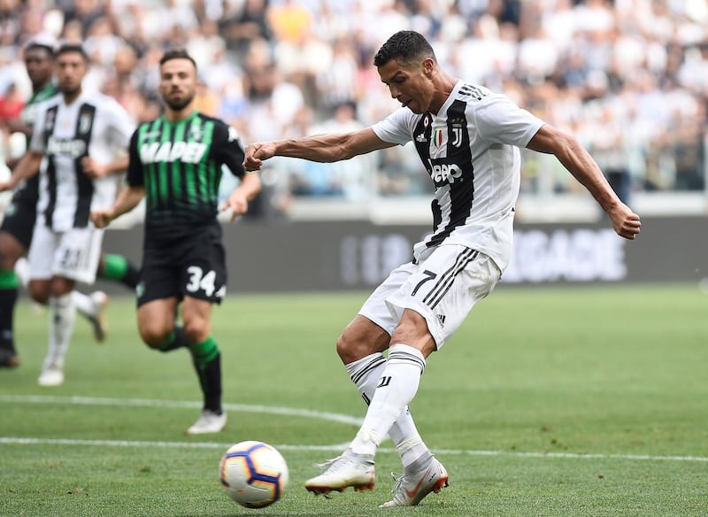 Ronaldo scores the second goal for Juventus. Reuters