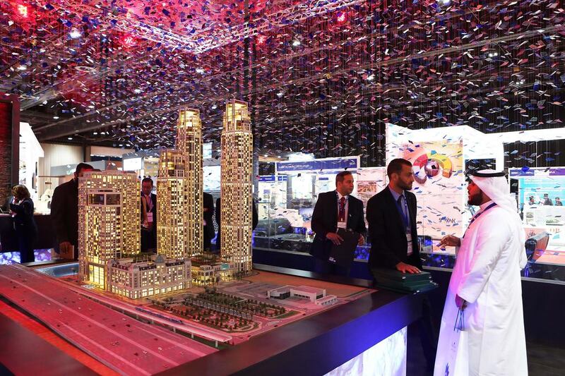 A model of the Al Habtoor City on display at Cityscape Global. Pawan Singh / The National