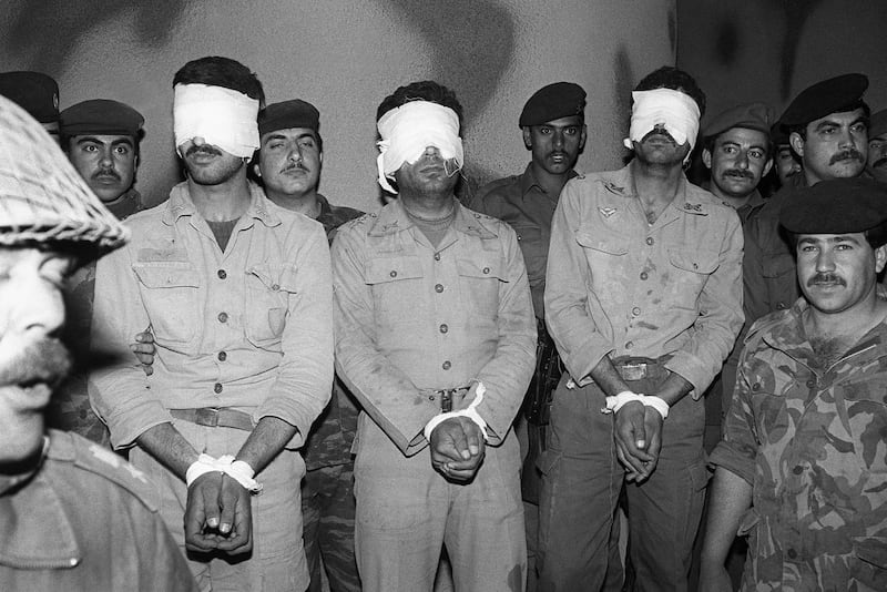 Iranian prisoners of war north of Basra on March 18, 1985, after a foiled offensive by Iranian troops. AFP