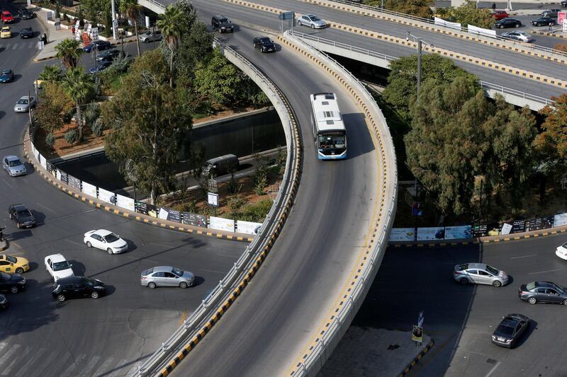 General view shows campaign banners on the side of a road ahead of parliamentary elections which will be held on November 10, amid fears over rising numbers of the coronavirus disease (COVID-19) cases in Amman, Jordan. Reuters