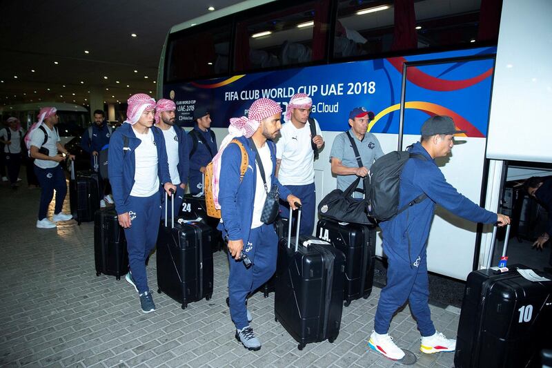 Team Mexican aces CD Guadalajara squad arrive in Abu Dhabi for FIFA Club World Cup UAE 2018. Courstey: Fifa Club World Cup UAE 2018