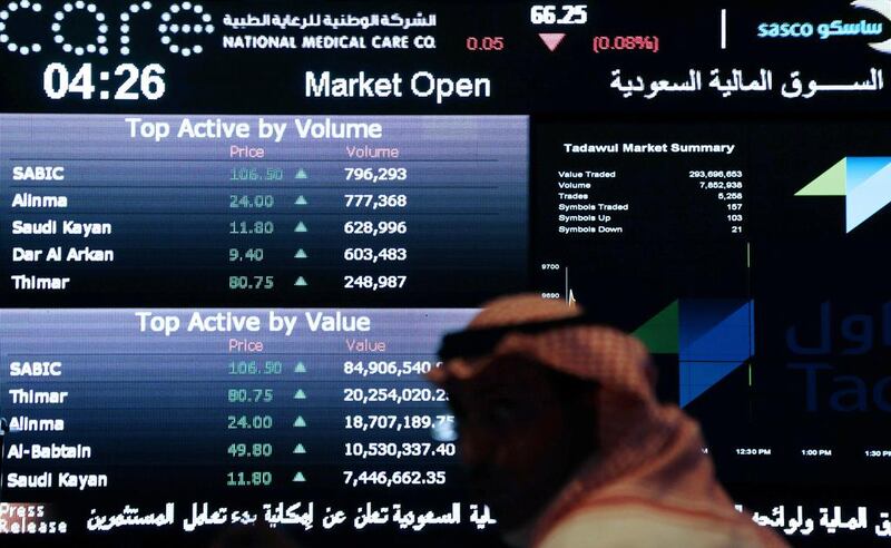 The Tadawul finished up 2.5 per cent at the close after Prince Mohammed bin Salman spoke of the country’s vision for 2030. Hasan Jamali / AP Photo