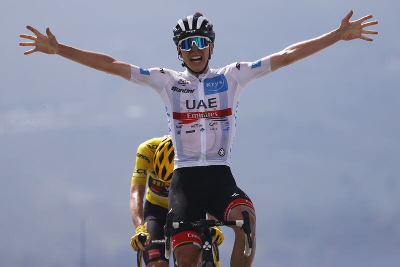 Tadej Pogacar is aiming to win his third Tour de France title in four years after winning the race in 2020 and 2021. EPA
