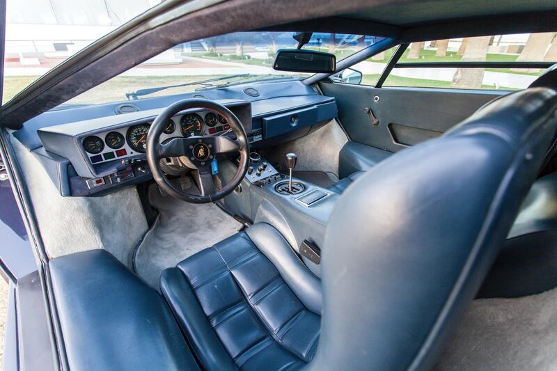 The Countach's interior is not quite as space-age as its exterior. Ahmed Qadri