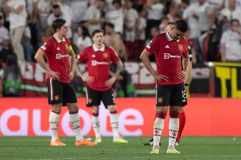 Manchester United lost to Sevilla in the Europa League quarter-final second leg at the Ramon Sanchez-Pizjuan Stadium. AFP