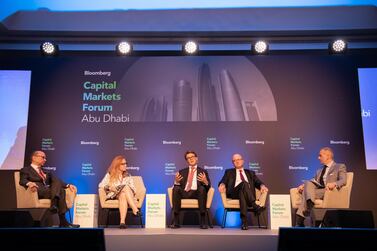 A panel debate at the Bloomberg Capital Markets Forum in Abu Dhabi. Courtesy Bloomberg