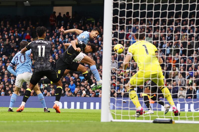 Rodri heads Manchester City in front. Getty