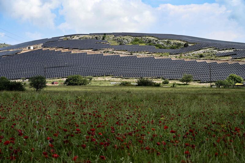 The area where a photovoltaic park will be built near Kozani, northern Greece.  AFP