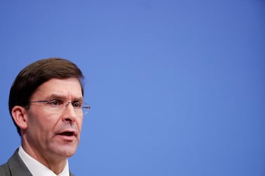 US Secretary for Defence Mark Esper said an agreement had been reached. EPA