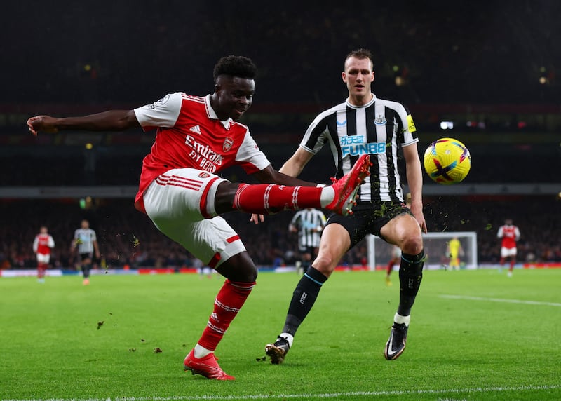 Bukayo Saka 8: Showed Burn clean pair of heels in fifth minute before Pope blocked his low strike. Caused Newcastle such problems early on that they had three men up against the England attacker at times. Set to become regular occurrence for Saka such is his quality. Reuters