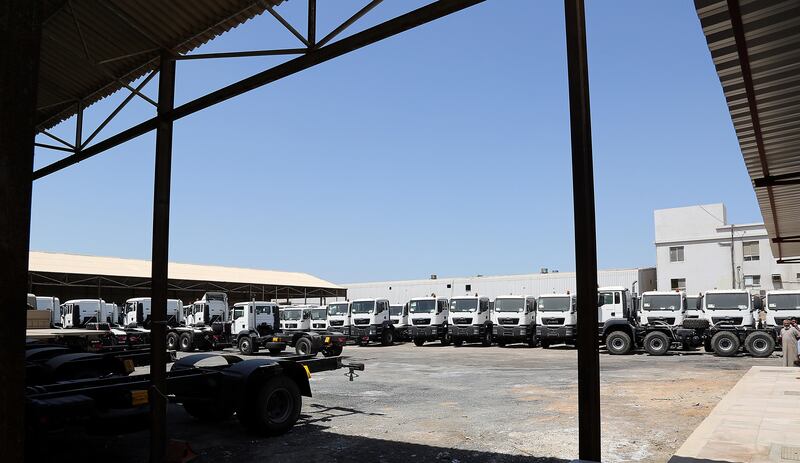 Abu Dhabi, 25, Sept, 2017 : The property of Khalifa Al Ketbi the storage area of cars and trucks was given notice by municipality in Mussafah industrial area in Abu Dhabi. Satish Kumar / For the National / Story by  Haneen Dajani 