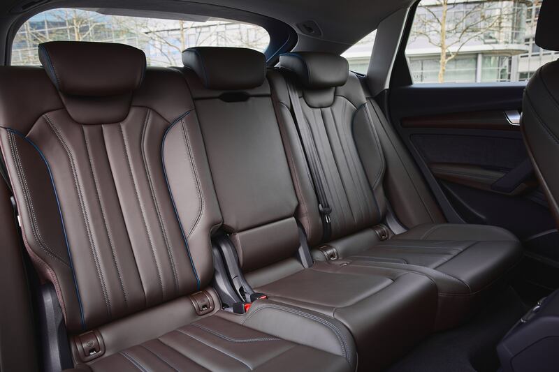 The swept-back roof leaves plenty of room for those in the back of the Q5 Sportback.