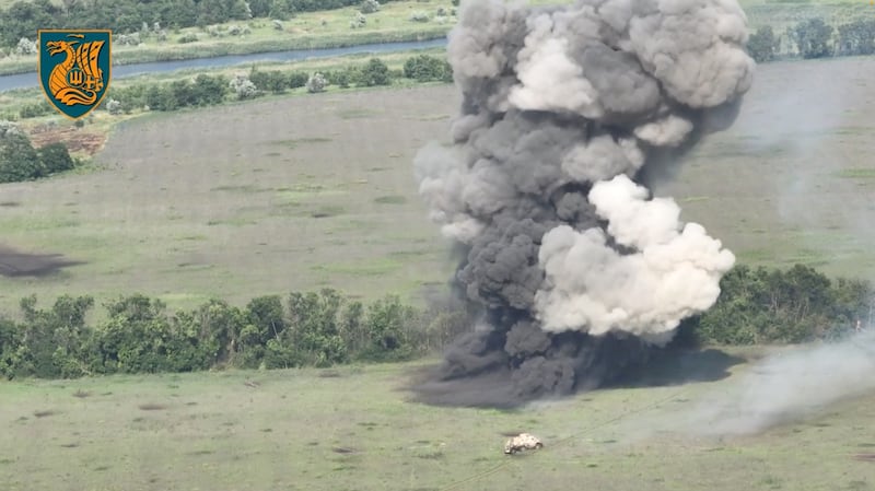 A Ukrainian unit breaches mine defences, near Hulyaipole, in Zaporizhzhia region, in August. Reuters