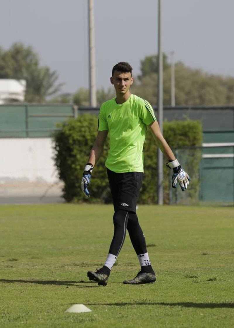 Jassem Koleilat, a 16-year-old Czech/Lebanese national who attends Dubai’s Lycee Francais Internationale Georges Pompidou, shows his skills in training. The teenager has signed with Ligue 2 club Stade Lavallois to pursue his professional dream. Jeffrey E Biteng / The National