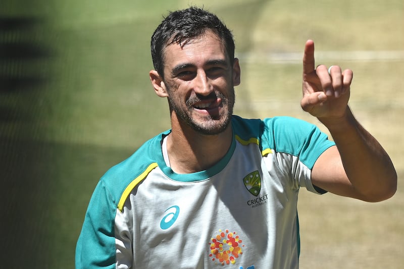Mitchell Starc trains at the MCG in Melbourne. EPA
