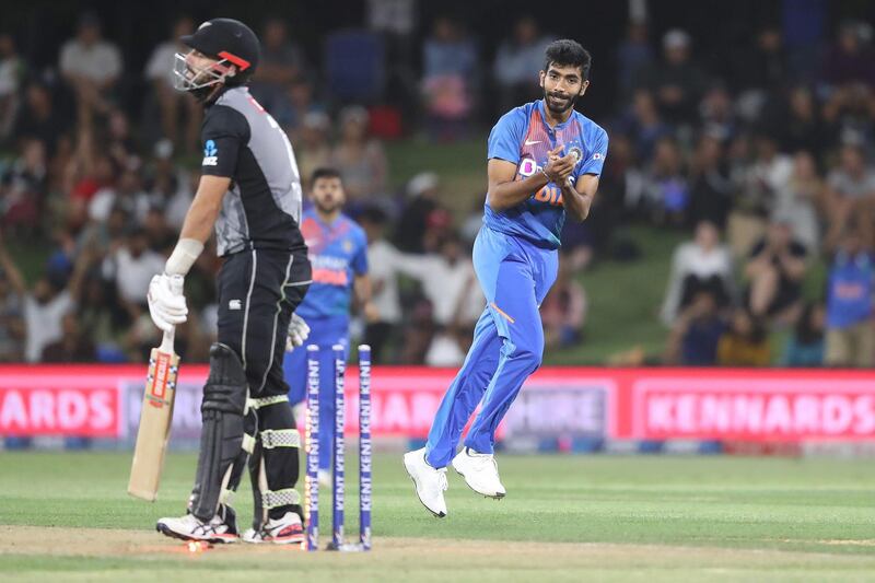 India’s Jasprit Bumrah picked up 3-12 at the Bay Oval in Mount Maunganui. AFP