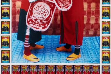 The Third Line is offering this 2006 work by Moroccan-British artist Hassan Hajjaj, 'Exchange', with an estimate of $8,000-$12,000. Sotheby's