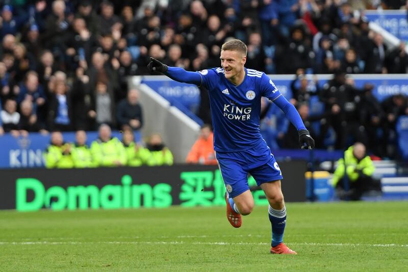 Striker: Jamie Vardy (Leicester) – Brought up a century of goals for Leicester with a late brace to defeat Fulham and earn new manager Brendan Rodgers his first win. Getty