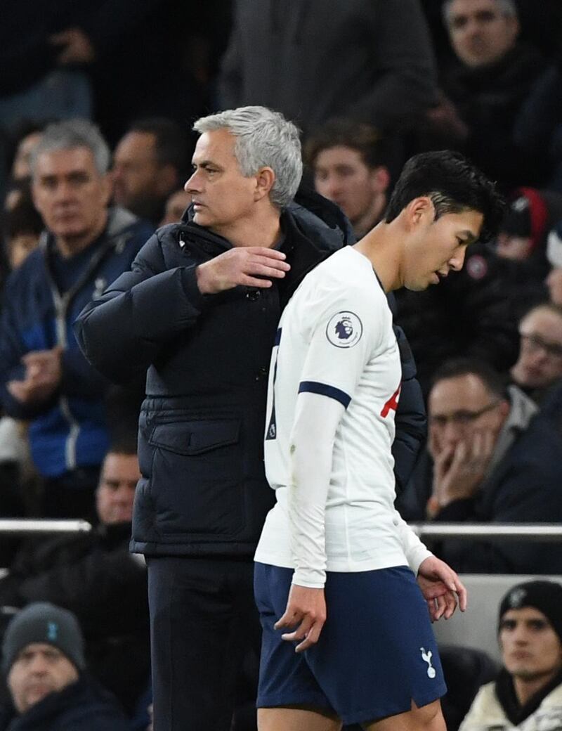 Tottenham v Liverpool, Saturday, 9.30pm: A cracker of a game, though nothing seems to trouble Liverpool this season. Tottenham are not convincing, but will at least welcome back Son Heung-min to league action with injured Harry Kane out until April, at the earliest. It probably won't be enough for Jose Mourinho, and buses will be parked. EPA
PREDICTION: Tottenham 1 Liverpool 2