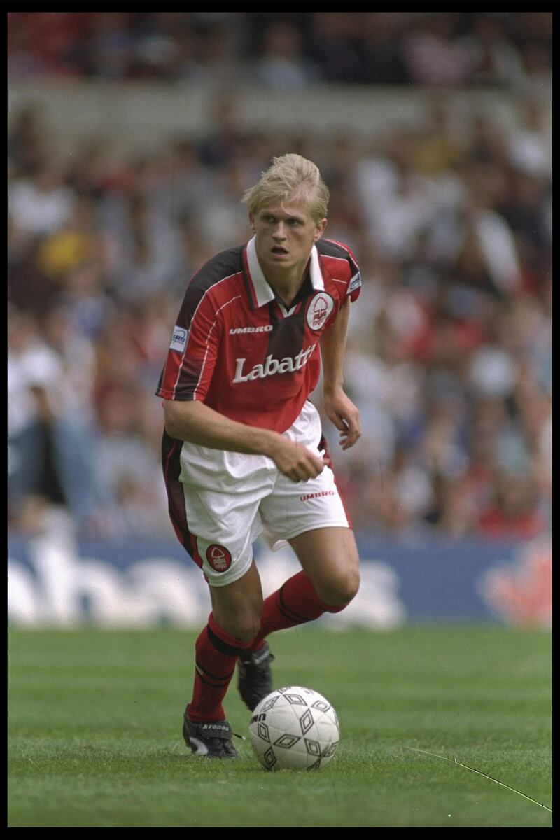 3-4  Aug 1996:  Alf Inge Haaland of Nottingham Forest in action during the Umbro Cup pre-season tournament between Ajax, Chelsea, Manchester United and Nottingham Forest at the City Ground in Nottingham.  Mandatory Credit: Allsport UK/Getty Images