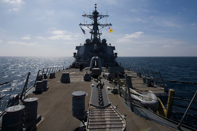 The 'USS Cole' will link up with UAE naval forces at sea and later dock in Abu Dhabi, the Pentagon said. US Navy / AFP
