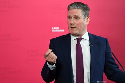 Britain's Labour leader Sir Keir Starmer delivers a virtual statement from the Labour Party headquarters, London, Thursday, Dec. 24, 2020, following the announcement of an agreement of a post-Brexit trade deal. Britain and the European Union have struck a provisional free-trade agreement that should avert New Yearâ€™s chaos for cross-border commerce and bring a measure of certainty to businesses after years of Brexit turmoil. (Stefan Rousseau/PA via AP)
