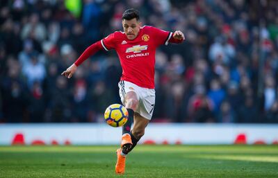 epa06564892 Manchester United’s Alexis Sanchez in action during the English Premier League soccer match between Manchester United and Chelsea FC held at Old Trafford, Manchester, Britain, 25 February 2018.  EPA/PETER POWELL EDITORIAL USE ONLY. No use with unauthorized audio, video, data, fixture lists, club/league logos or 'live' services. Online in-match use limited to 75 images, no video emulation. No use in betting, games or single club/league/player publications.