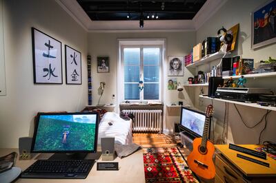 A recreation of Avicii's bedroom, featuring original items.  AFP