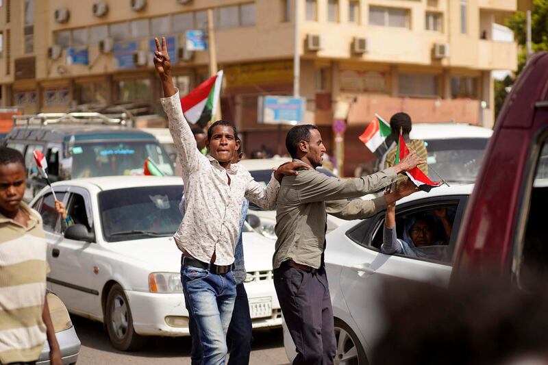 Protesters on the streets of Khartoum , Sudan, on April 2019.  EPA