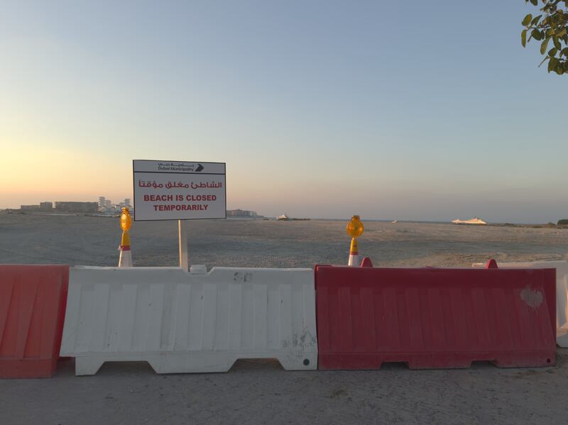 Al Sufouh beach was closed to the public this weekend. The National
