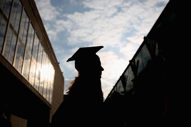 LONDON, ENGLAND - OCTOBER 13:  Students arrive for their graduation ceremony at the Royal Festival Hall on October 13, 2015 in London, England. Students of the London South Bank University's School of Arts and Creative Industries attended their graduation ceremony at the Royal Festival Hall today.  (Photo by Dan Kitwood/Getty Images)