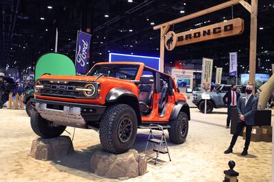 The Ford Bronco Raptor at the Chicago Auto Show in the US. Photo: Scott Olson
