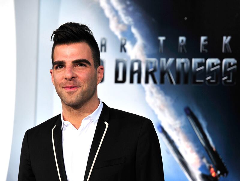 HOLLYWOOD, CA - MAY 14: Actor Zachary Quinto arrives at the premiere of Paramount Pictures' 'Star Trek Into Darkness' at the Dolby Theatre on May 14, 2013 in Hollywood, California.   Frazer Harrison/Getty Images/AFP== FOR NEWSPAPERS, INTERNET, TELCOS & TELEVISION USE ONLY ==
 *** Local Caption ***  116783-01-09.jpg