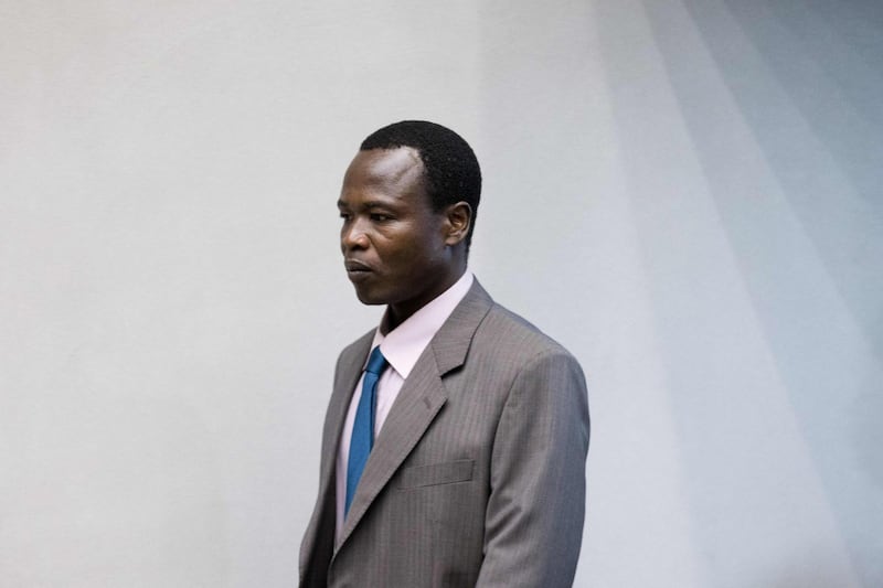 (FILES) In this file photo taken on December 06, 2016 shows Dominic Ongwen, a senior commander in the Lord's Resistance Army (LRA), whose fugitive leader Kony is one of the world's most-wanted war crimes suspects, enters the court room of the International Criminal Court (ICC) in The Hague. The International Criminal Court on mAY 6, 2021, sentenced Dominic Ongwen, a Ugandan child soldier who became a commander of the notorious Lord's Resistance Army (LRA), to 25 years in jail for war crimes and crimes against humanity.
Ongwen, 45, was found guilty in February of 61 charges including murders, rapes and sexual enslavement during a reign of terror in the early 2000s by the LRA, led by the fugitive Joseph Kony. - Netherlands OUT
 / AFP / ANP / Peter Dejong
