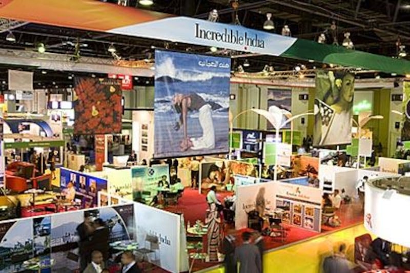 The colourful India pavilion at Dubai's Arabian Travel Market. With many companies competing for the summer market, there are plenty of good offers to choose from.