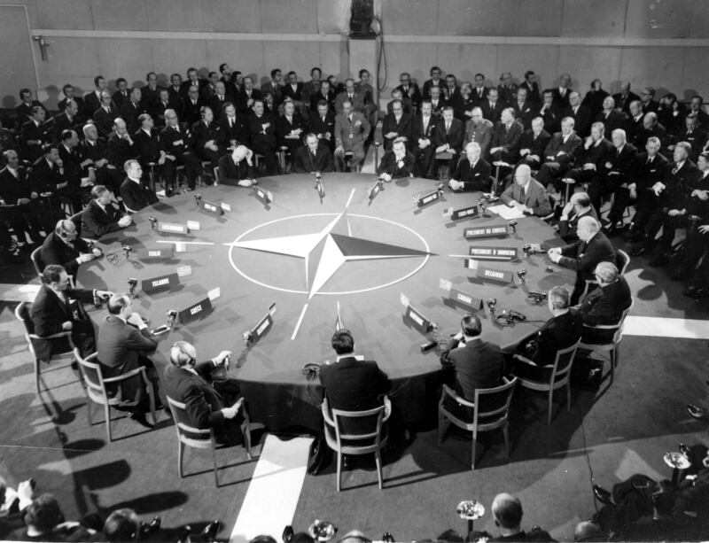 The opening speech at the Nato summit in Paris in 1957
