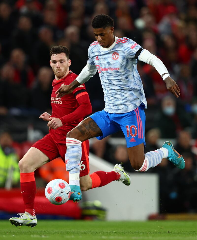 Marcus Rashford 2. Little service with such a defensive formation and struggled to read the balls which came his way. Ran at the Liverpool defenders with limited effect. Had a good chance when Liverpool were leading 2-0.  
Getty