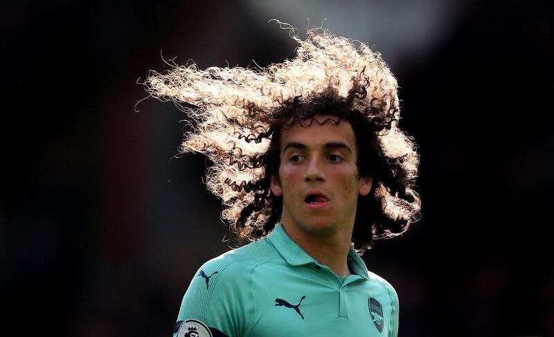 LONDON, ENGLAND - OCTOBER 28: The sun light shines on the hair of Matteo Guendouzi of Arsenal during the Premier League match between Crystal Palace and Arsenal FC at Selhurst Park on October 28, 2018 in London, United Kingdom. (Photo by Catherine Ivill/Getty Images) 
