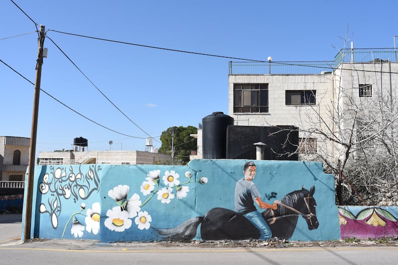 A mural in Beitin, a village in the West Bank. All images by Rosie Scammell/ The National