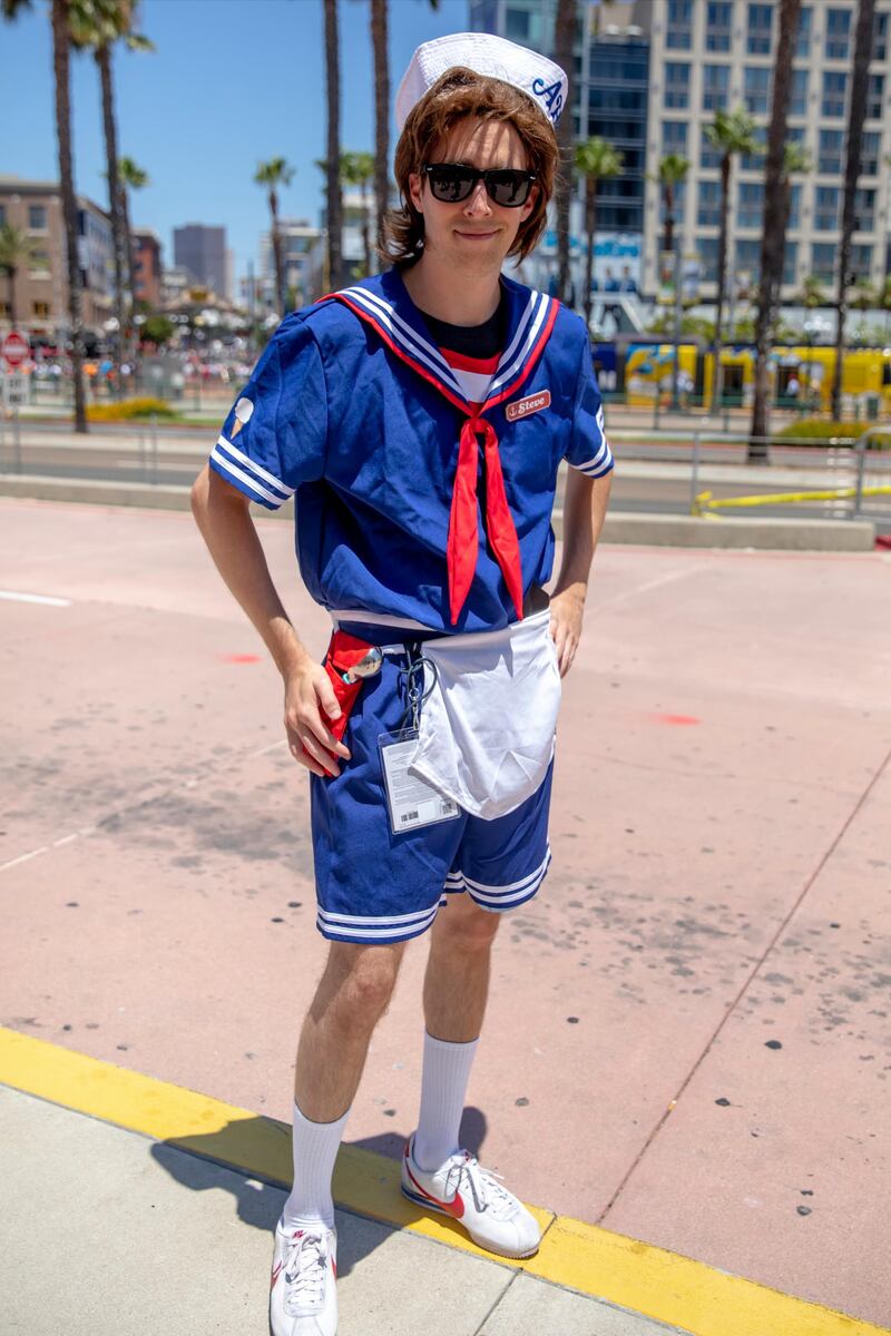 Nicholas Young from Kansas City, Kan, dressed as "Steve" from "Stranger Things Season (Photo by Christy Radecic/Invision/AP)