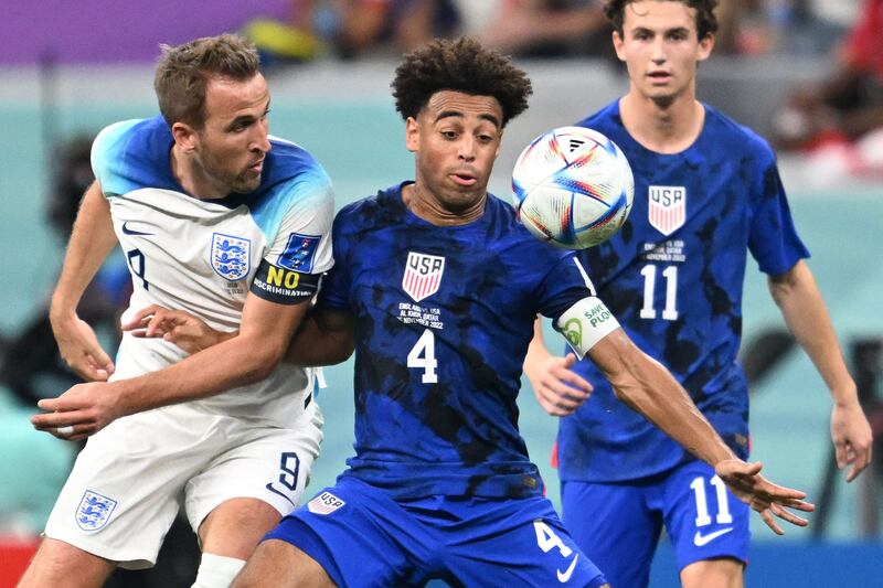 Tyler Adams 8: Neat, tidy and quick with the pass – everything England were not as American made opposition look pedestrian at times. Screamed in delight after one excellent tackle on Saka early in second half. AFP