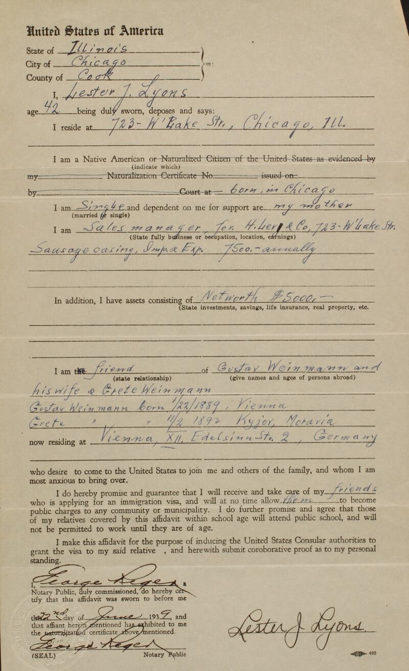 The paperwork required both to leave Nazi-controlled areas and to enter the United States was difficult to acquire and expensive. Photo: US Holocaust Memorial Museum