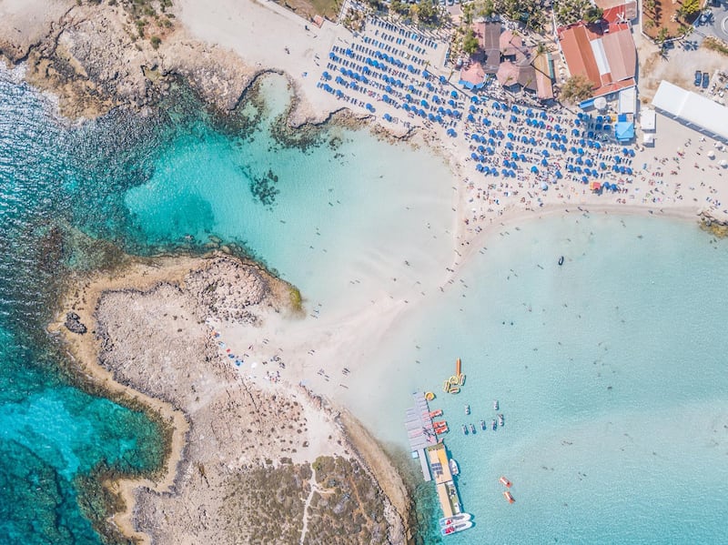 Emirates' reopened routes include Larnaca, Cyprus. Pictured is Ayia Napa, a 45-minute drive from the city. Unsplash