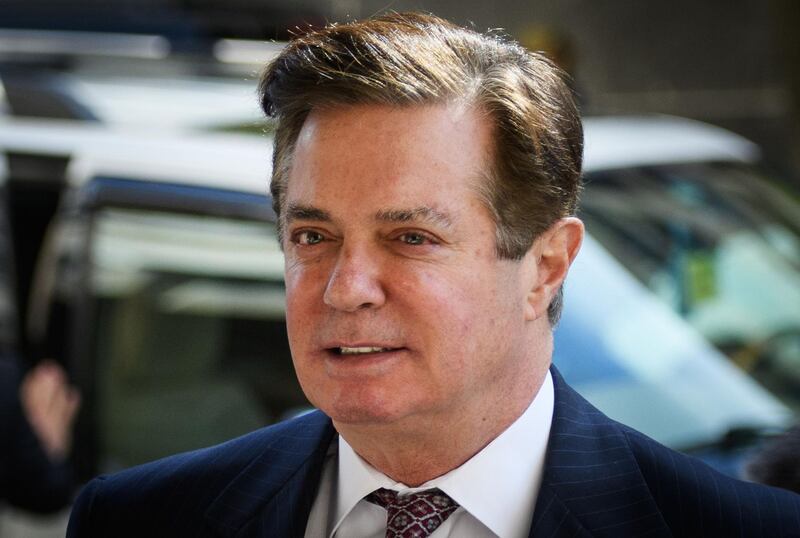 (FILES) In this file photo taken on June 15, 2018 Paul Manafort arrives for a hearing at US District Court in Washington, DC. US President Donald Trump's former campaign chief Paul Manafort faces potentially spending the rest of his life behind bars when a judge sentences him on March 7, 2019, for tax crimes and bank fraud. Manafort, who turns 70 in April, was convicted by a Virginia jury in August of five counts of filing false income tax returns, two counts of bank fraud and one count of failing to report a foreign bank account.

 / AFP / MANDEL NGAN
