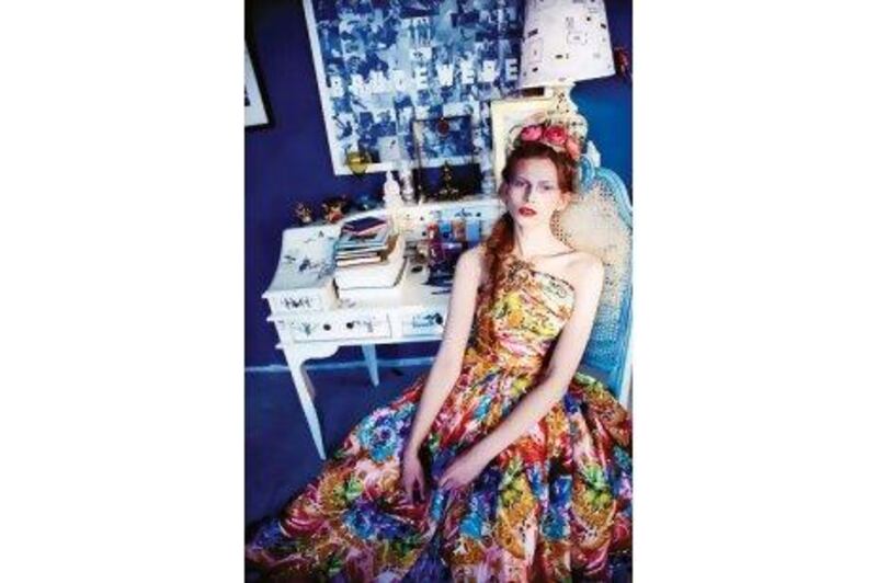 Dress, Dh25,702, Naeem Khan at Boutique 1. Headpiece, price on request, Sye Calmar