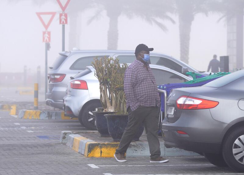 Abu Dhabi, United Arab Emirates, January 16, 2021.  Foggy morning at Khalifa City, Abu Dhabi.
Victor Besa/The National
Section:  NA
Reporte: