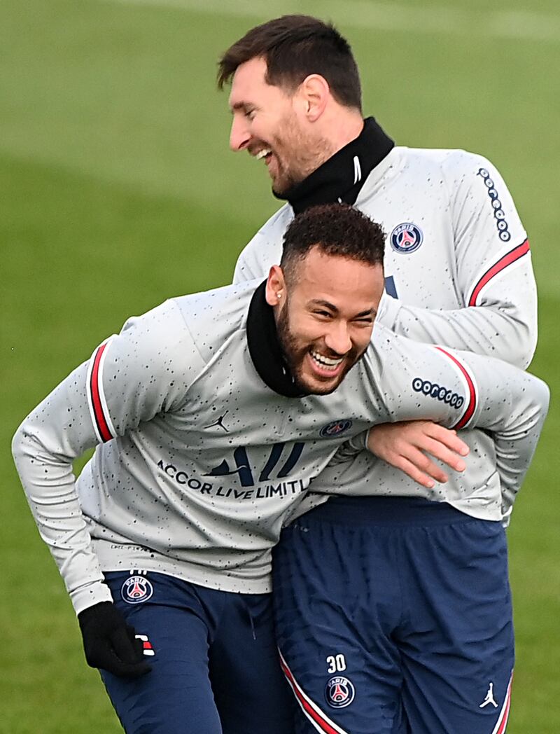 Paris Saint-Germain's Neymar and Lionel Messi. AFP